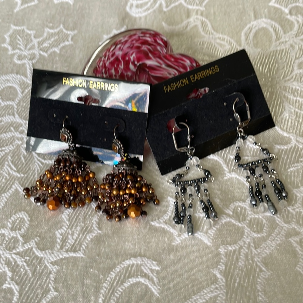 New On Cards Beaded Pierced Earrings Fashion Earrings